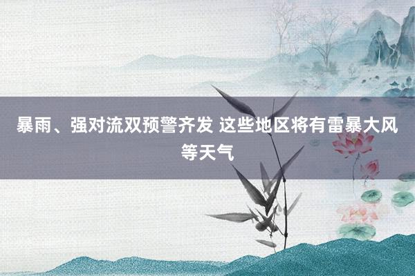 暴雨、强对流双预警齐发 这些地区将有雷暴大风等天气