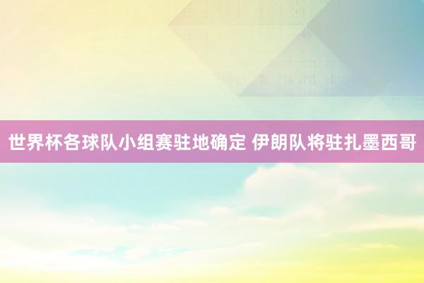 世界杯各球队小组赛驻地确定 伊朗队将驻扎墨西哥