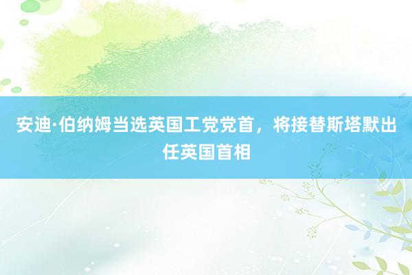 安迪·伯纳姆当选英国工党党首，将接替斯塔默出任英国首相