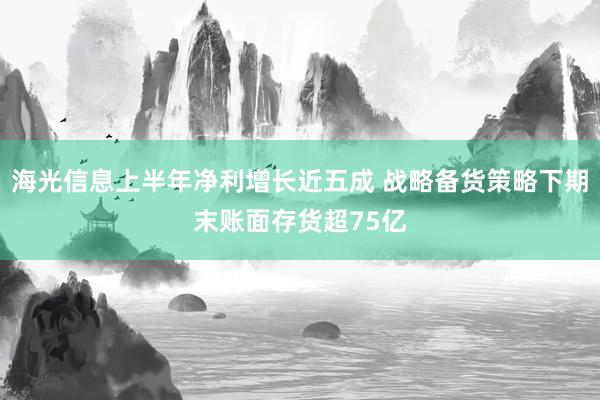 海光信息上半年净利增长近五成 战略备货策略下期末账面存货超75亿