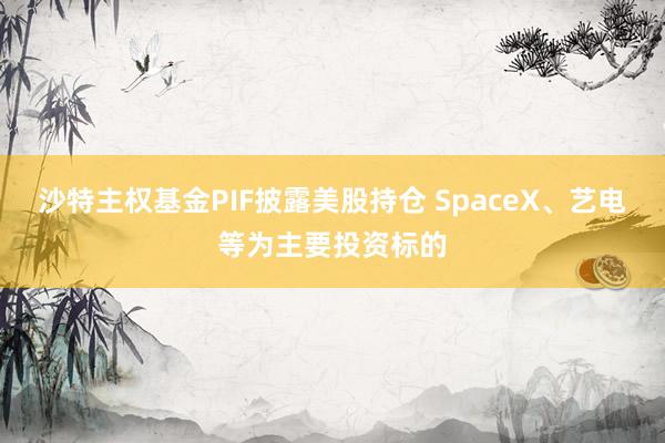 沙特主权基金PIF披露美股持仓 SpaceX、艺电等为主要投资标的