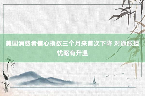 美国消费者信心指数三个月来首次下降 对通胀担忧略有升温