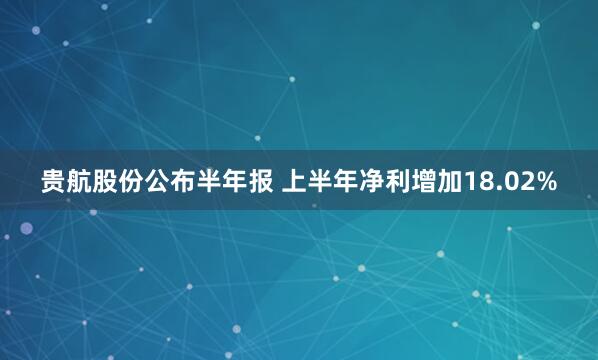 贵航股份公布半年报 上半年净利增加18.02%