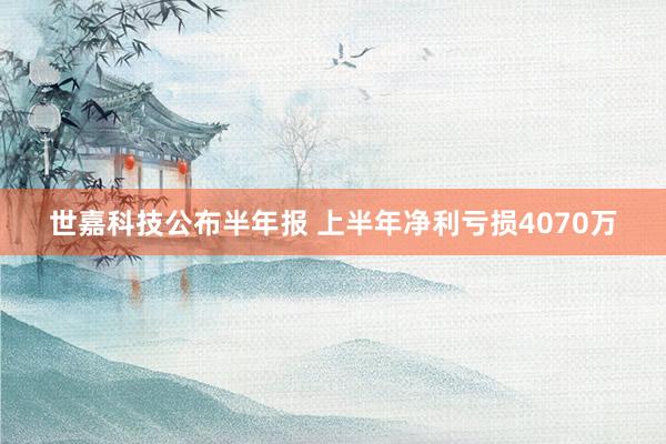 世嘉科技公布半年报 上半年净利亏损4070万