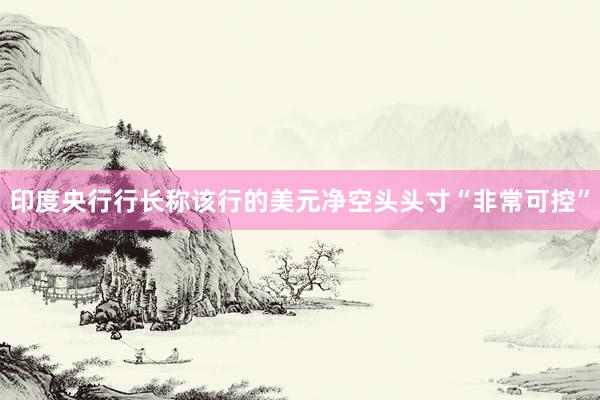 印度央行行长称该行的美元净空头头寸“非常可控”