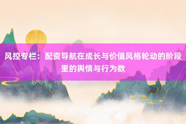 风控专栏：配资导航在成长与价值风格轮动的阶段里的舆情与行为数