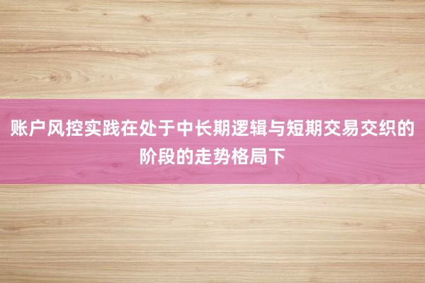 账户风控实践在处于中长期逻辑与短期交易交织的阶段的走势格局下