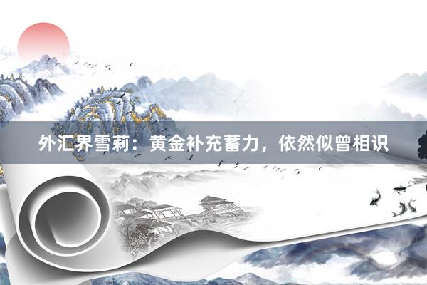 外汇界雪莉：黄金补充蓄力，依然似曾相识