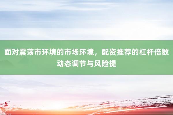 面对震荡市环境的市场环境，配资推荐的杠杆倍数动态调节与风险提
