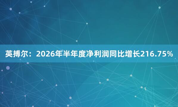 英搏尔：2026年半年度净利润同比增长216.75%