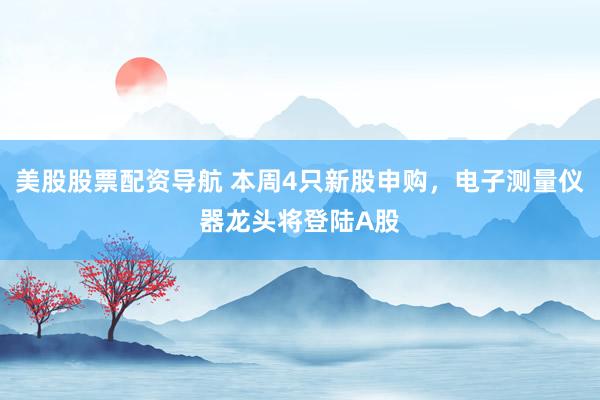 美股股票配资导航 本周4只新股申购，电子测量仪器龙头将登陆A股