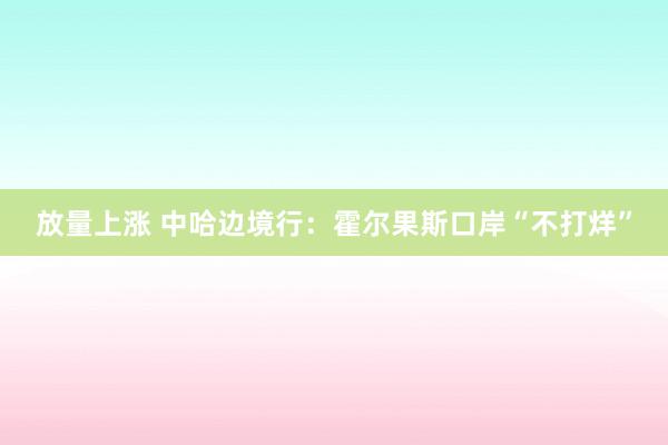 放量上涨 中哈边境行：霍尔果斯口岸“不打烊”