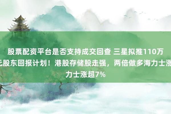 股票配资平台是否支持成交回查 三星拟推110万亿韩元股东回报计划！港股存储股走强，两倍做多海力士涨超7%