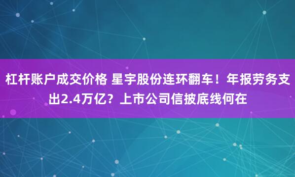 杠杆账户成交价格 星宇股份连环翻车！年报劳务支出2.4万亿？上市公司信披底线何在