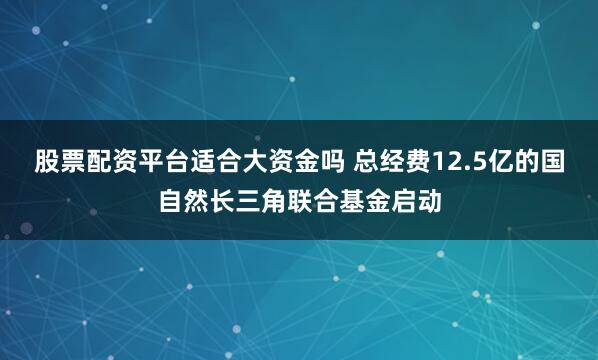 股票配资平台适合大资金吗 总经费12.5亿的国自然长三角联合基金启动