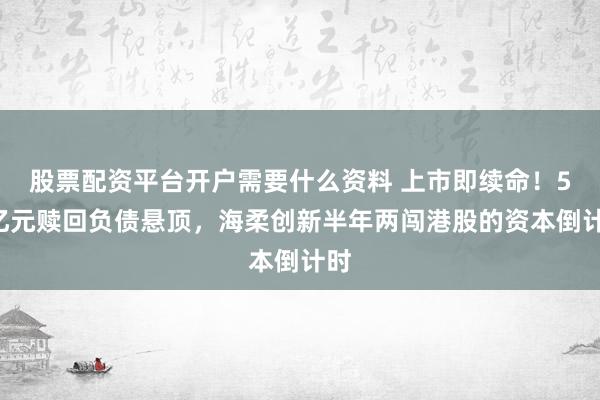 股票配资平台开户需要什么资料 上市即续命！52亿元赎回负债悬顶，海柔创新半年两闯港股的资本倒计时