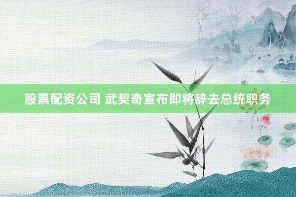 股票配资公司 武契奇宣布即将辞去总统职务