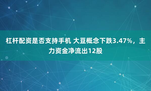 杠杆配资是否支持手机 大豆概念下跌3.47%，主力资金净流出12股