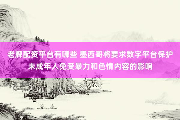 老牌配资平台有哪些 墨西哥将要求数字平台保护未成年人免受暴力和色情内容的影响